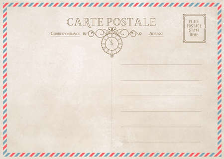 Vintage post card template. Vector illustrationのイラスト素材