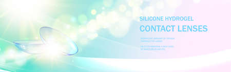 Panoramic design template box contact lens.のイラスト素材