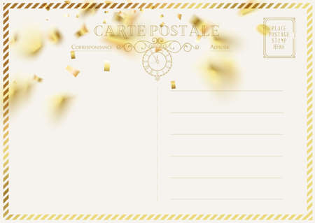 Vintage postcard template. Vector illustrationのイラスト素材