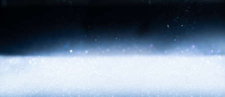 Glitter vintage lights background, the silver and blue. Image defocusedの写真素材