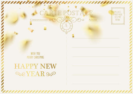 Ð¡hristmas vintage postcard template. Vector illustrationのイラスト素材