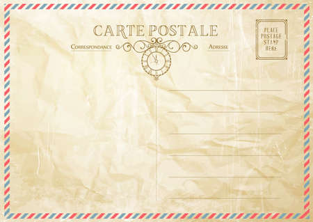 Vintage post card template. Vector illustrationのイラスト素材