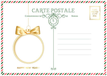 Ð¡hristmas vintage postcard template. Vector illustrationのイラスト素材