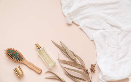 Top view tropical leaves on vibrant background. Summer flat lay composition.の写真素材