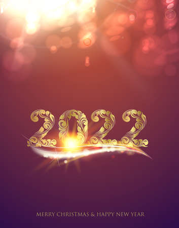 Christmas text 2022. Vector illustration. Happy new year greeting card.のイラスト素材