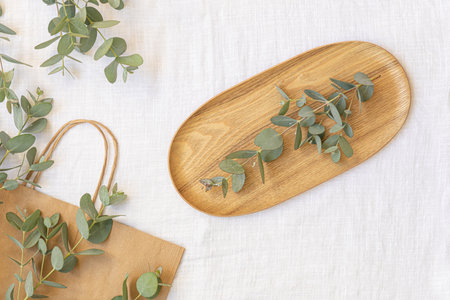 Top view tropical leaves on vibrant background. Summer flat lay composition.の写真素材