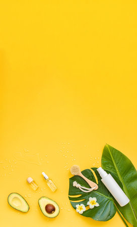 Dry skin cleaning with avocado.の写真素材