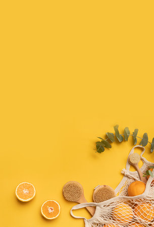 Bottle essential oils on tropical background. Skin and body care treatment concept.の写真素材