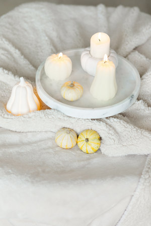 White Interior Decoration Halloween. Home Ideasの写真素材