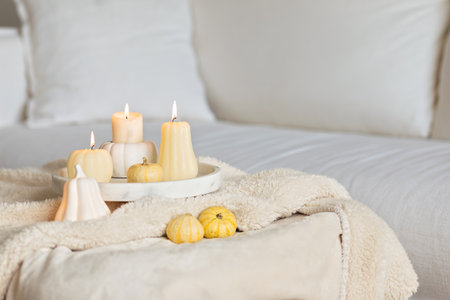 White Interior Decoration Halloween. Home Ideasの写真素材