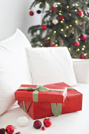 Red Christmas Decor Collection. Home Interiorの写真素材
