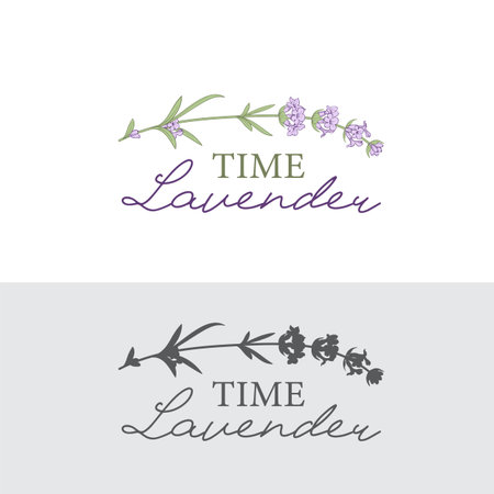Lavender flower  design. Elegant floral sumbolのイラスト素材