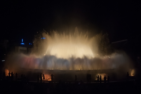 Magic Fountain of MontjuÃ¯c in the nightのeditorial素材