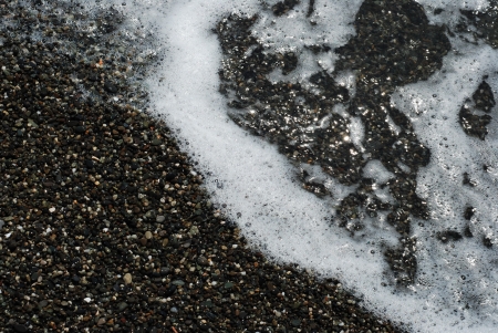Pebble beach at the Black sea shore in Adler, Russiaの写真素材
