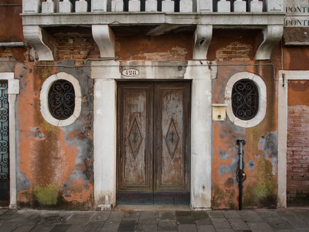 Venice architecture. Streets and channels of spring Veniceのeditorial素材
