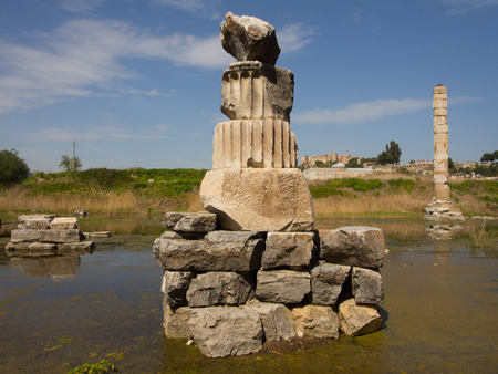 Artemis temple ruins in Selcuk, Izmir, Turkeyの写真素材