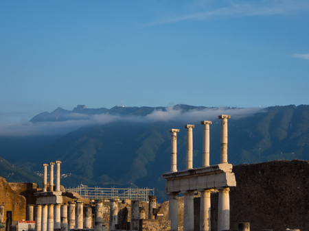 Pompei ruins without tourists near Naples, Italyの写真素材