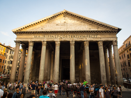 Panteon square in the evening, rome, italyのeditorial素材