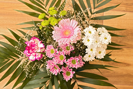 Beautiful huge bouquet made out of variuos species of flowers. Ideal gift for Valentine.の写真素材