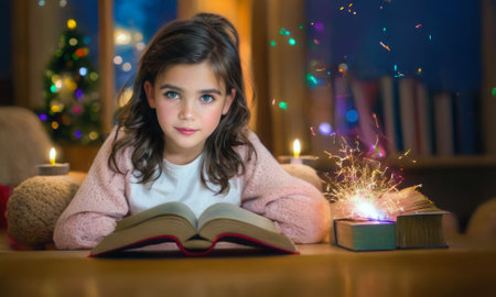 Cozy Reading Time in Festive Atmosphereの素材