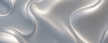 Smooth and Glossy Silver Surface with Curves and Bendsの素材