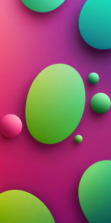 Organic Shapes in Fuchsia and Greenの素材
