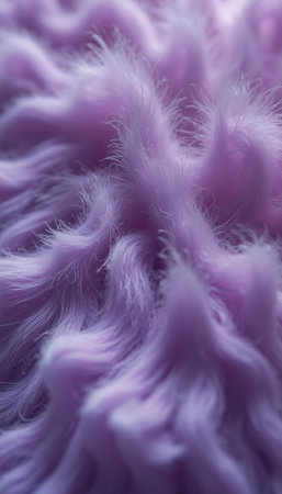 This close-up image showcases a mesmerizing lavender texture, featuring soft, flowing fibers that create a sense of movement and depth. The delicate strands evoke feelings of comfort and tranquility, making it perfect for backgrounds or artistic projects.の素材