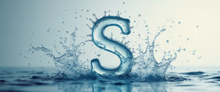 A stunning splash of water elegantly forms the letter S, creating a captivating visual effect against a serene backdrop. This artistic representation symbolizes fluidity and creativity, inviting viewers to explore the beauty of water in motion.の素材