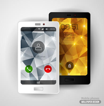Modern smartphone with crystal backgrounds.のイラスト素材