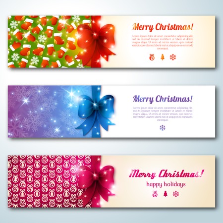 Set of stylish Christmas banners.  のイラスト素材