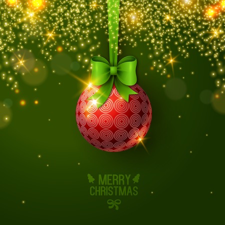 Vector illustration. Christmas ball with bow.  のイラスト素材