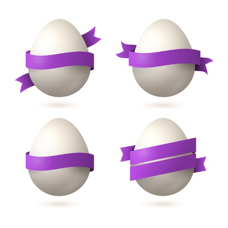 Vector illustration. Easter template design for greeting and invitation cards. Abstract 3D shape.のイラスト素材