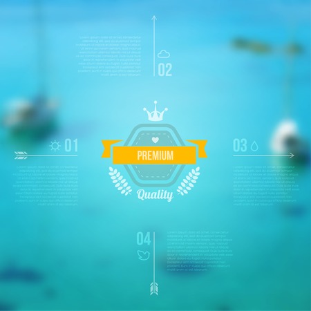 Corporate website design. Minimalistic media backdrop. Vector. Blurred sea view, marine wallpaper.のイラスト素材