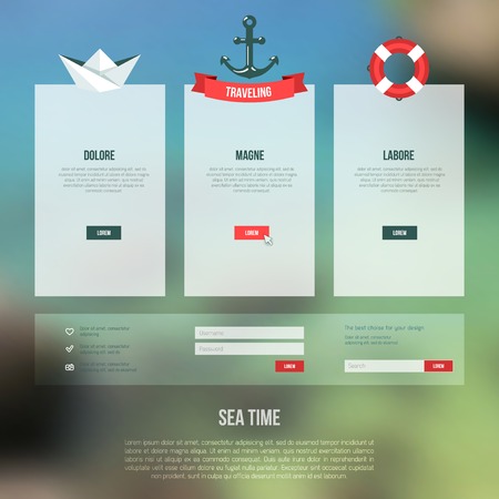 Vector web and mobile interface template. Vector. Editable.のイラスト素材