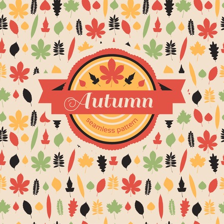 Vector illustration. Autumn leaf background. Autumn seamless pattern. のイラスト素材