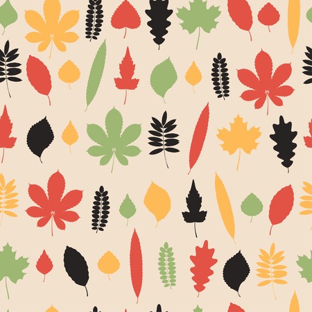 Vector illustration. Autumn leaf background. Autumn seamless pattern.  のイラスト素材