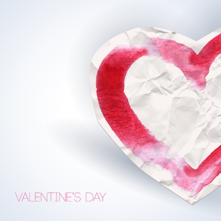 Vector Illustration. Crumpled paper. School theme. First love. Romantic background for Valentines day.のイラスト素材