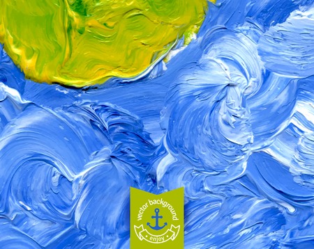 Vector illustration. Abstract backdrop. Can be used for sea food menu cover. Marine label with ribbon.のイラスト素材