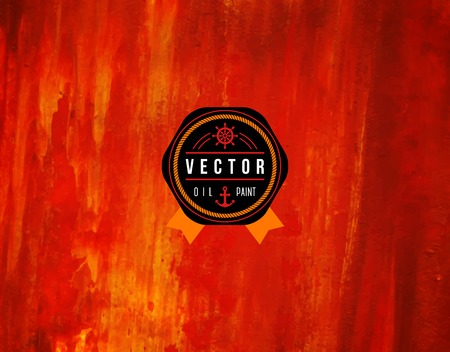 Oil painted background. Vector illustration.  Abstract backdrop. Black emblem with ribbon and rope frame.のイラスト素材