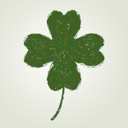 St. Patrick\'s day background with four leaf clover. Saint Patrick symbol. Grunge style.のイラスト素材