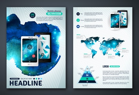 Abstract Background for Business Documents, Flyers and Placards. Mobile Technologies, Applications and Online Services Infographic Concept.のイラスト素材