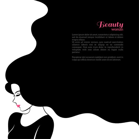 Vintage Fashion Woman With Long Hair Vector Illustration Stylish