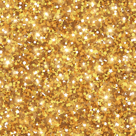 Abstract Seamless Gold Background. Sequins Tiling Pattern. Vector Illustration. Lights and Sparkles. Glowing New Year or Christmas Backdrop. Golden Dustのイラスト素材