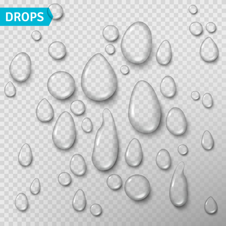 Transparent water drops set.のイラスト素材