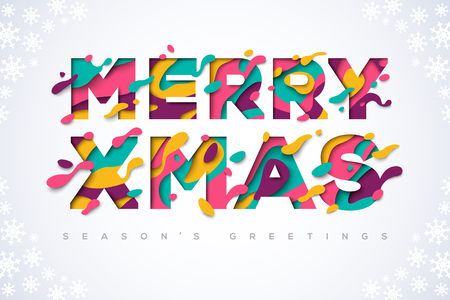 Merry Xmas typographyのイラスト素材