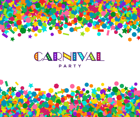 Colorful carnival confetti cardのイラスト素材
