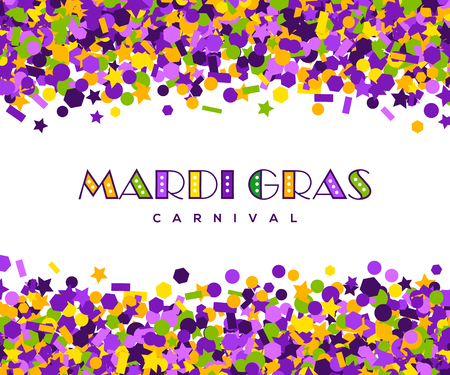 Colorful carnival Mardi Gras confetti greeting card Vector illustrationのイラスト素材