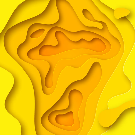 Yellow paper cut backgroundのイラスト素材