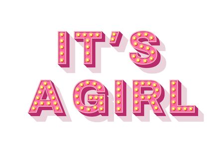 Its a girl baby shower textのイラスト素材