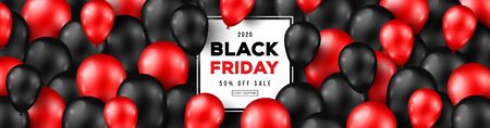 Black Friday Frame with Balloonsのイラスト素材